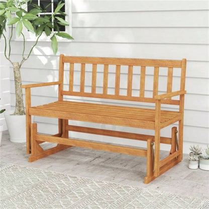 2 - Person Wooden Outdoor Rocking Chair Patio Swing Rocking Loveseat