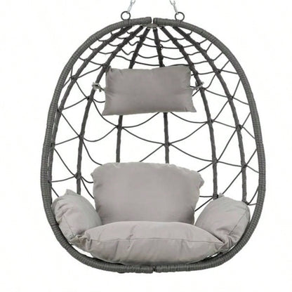Chair with Stand Indoor Outdoor Swing Chair Patio Wicker Hanging Chair Hanging Basket Chair with Stand Bedroom Living Room Balcony