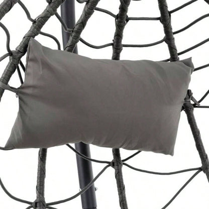 Chair with Stand Indoor Outdoor Swing Chair Patio Wicker Hanging Chair Hanging Basket Chair with Stand Bedroom Living Room Balcony