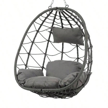Chair with Stand Indoor Outdoor Swing Chair Patio Wicker Hanging Chair Hanging Basket Chair with Stand Bedroom Living Room Balcony