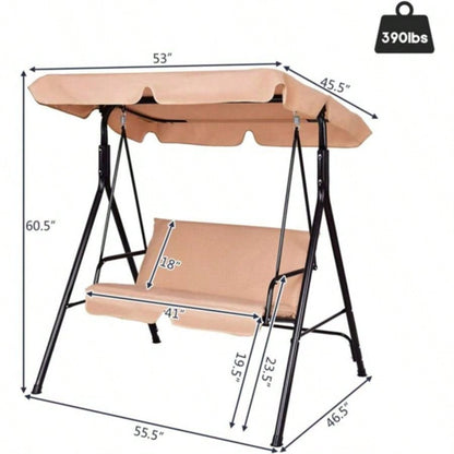 2 - Patio Swing Chair with awning