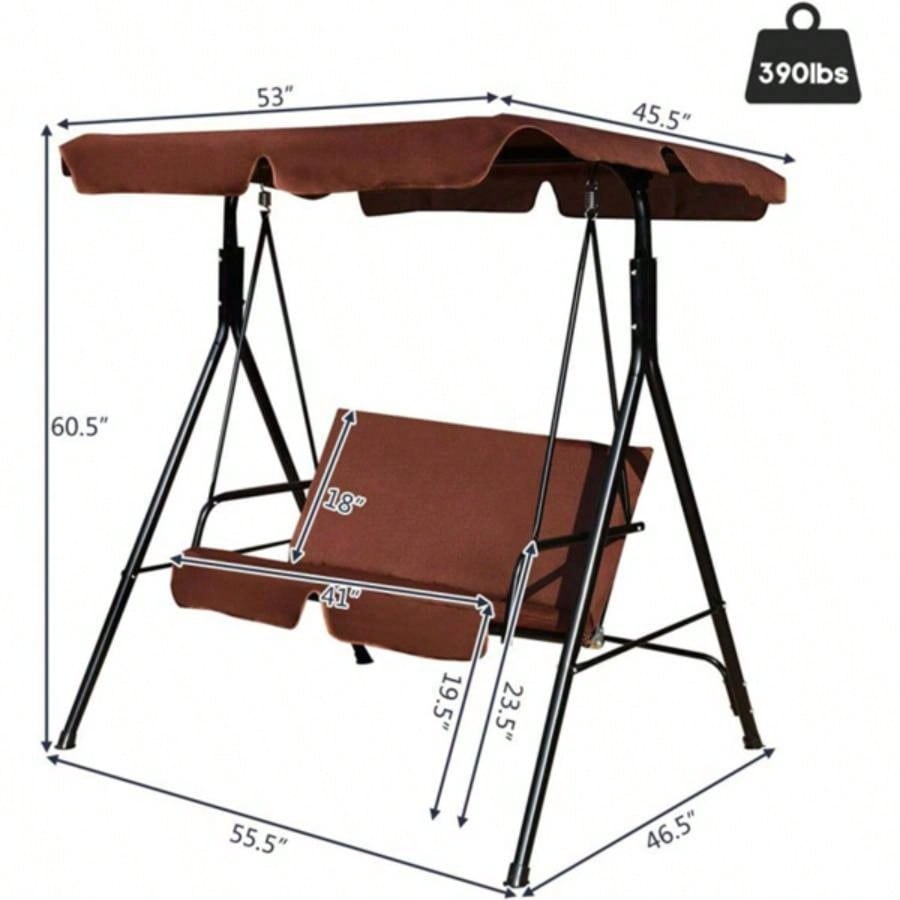 2 - Patio Swing Chair with awning