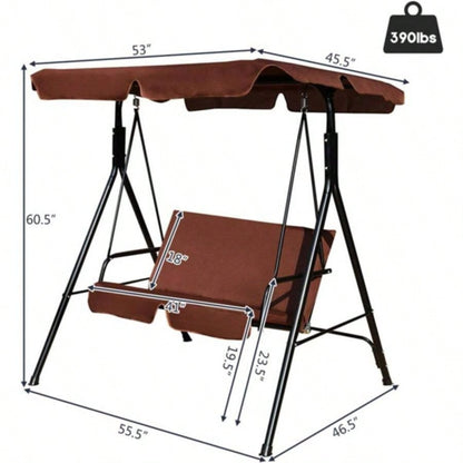 2 - Patio Swing Chair with awning