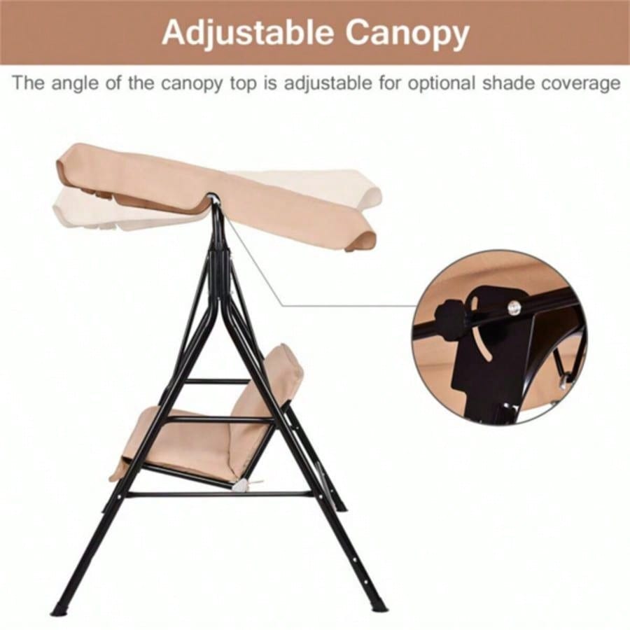 2 - Patio Swing Chair with awning