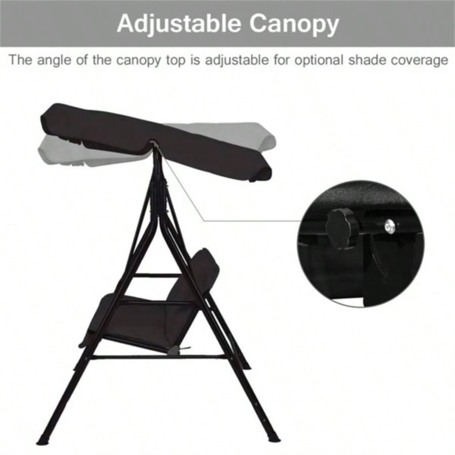 2 - Patio Swing Chair with awning