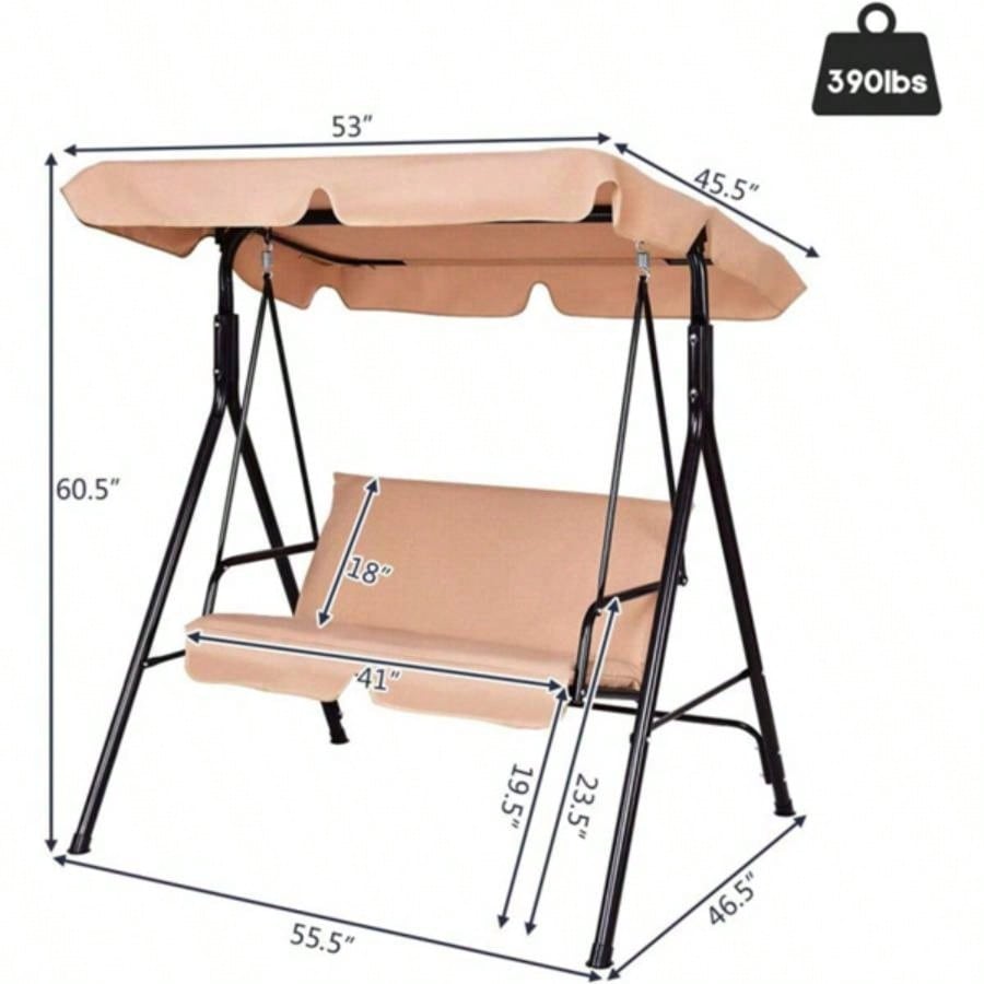 2 - Patio Swing Chair with awning