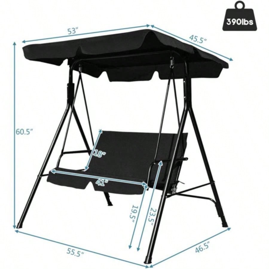 2 - Patio Swing Chair with awning