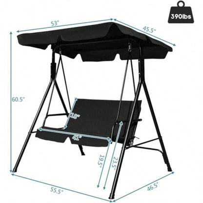 2 - Patio Swing Chair with awning
