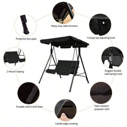 2 - Patio Swing Chair with awning