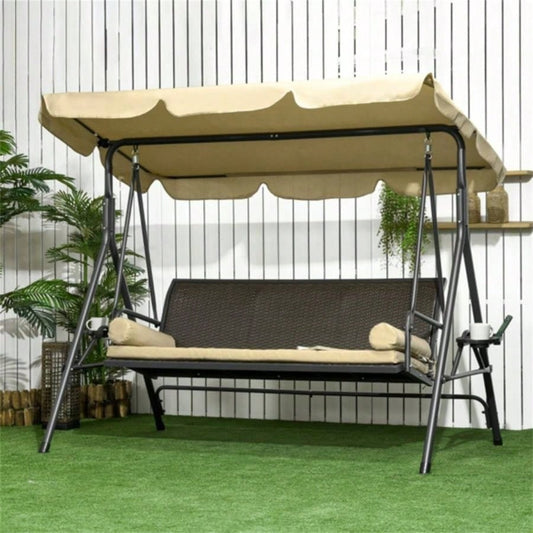 3 seats Outdoor Patio Swing Chair Prohibited by