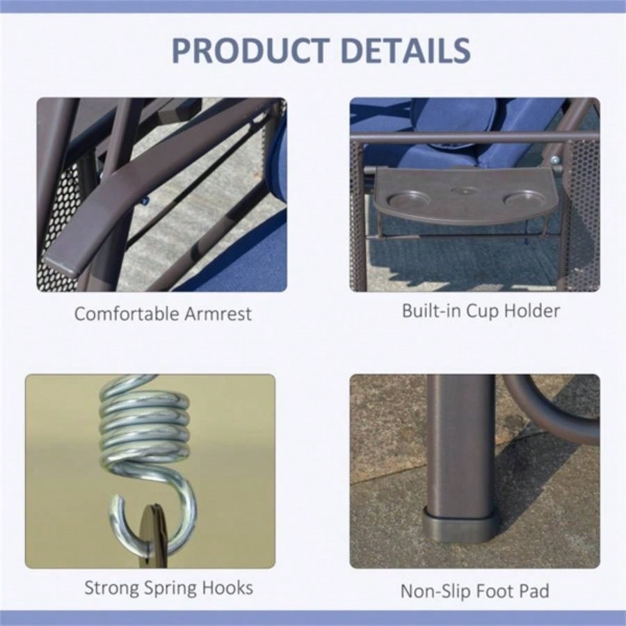 2 seats Outdoor Patio Swing Chair Prohibited by