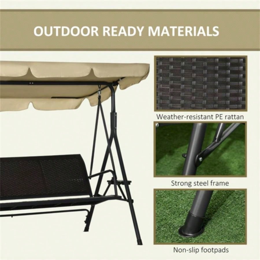 3 seats Outdoor Patio Swing Chair Prohibited by