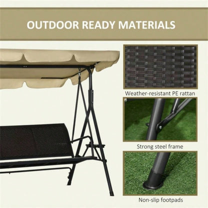 3 seats Outdoor Patio Swing Chair Prohibited by