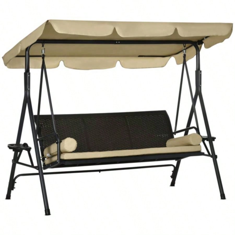 3 seats Outdoor Patio Swing Chair Prohibited by