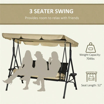3 seats Outdoor Patio Swing Chair Prohibited by