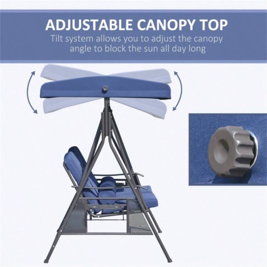 2 seats Outdoor Patio Swing Chair Prohibited by