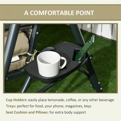 3 seats Outdoor Patio Swing Chair Prohibited by