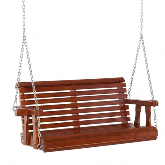 2 Seater Outdoor Patio Swing Chair - Brown Prohibited by