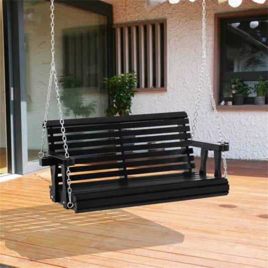 2 Seater Outdoor Patio Swing Chair - Black Prohibited by