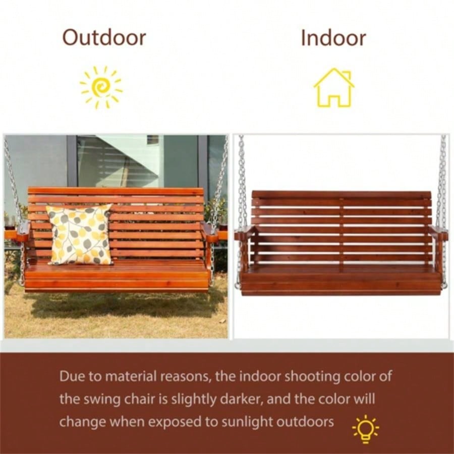 2 Seater Outdoor Patio Swing Chair - Brown Prohibited by