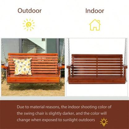 2 Seater Outdoor Patio Swing Chair - Brown Prohibited by