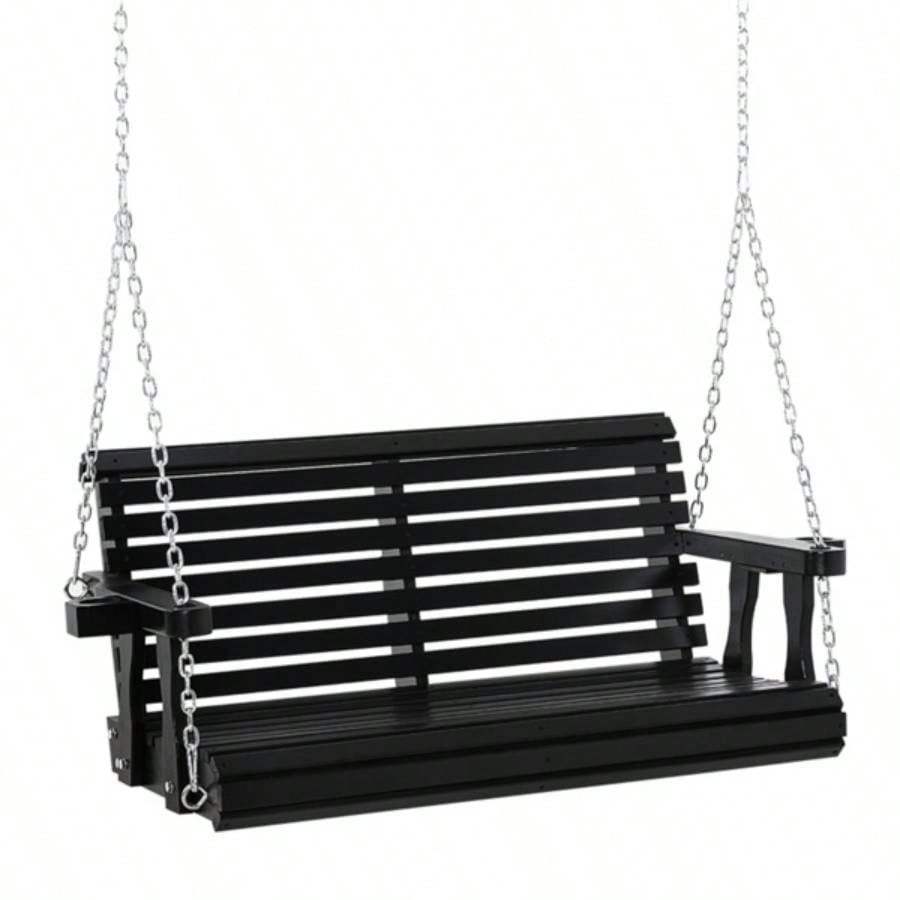 2 Seater Outdoor Patio Swing Chair - Black Prohibited by
