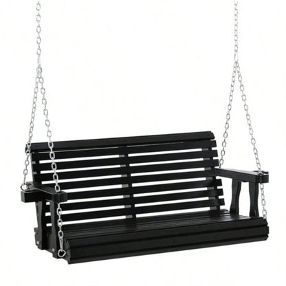 2 Seater Outdoor Patio Swing Chair - Black Prohibited by