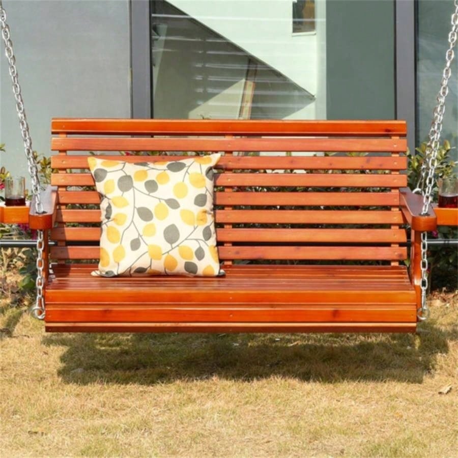 2 Seater Outdoor Patio Swing Chair - Brown Prohibited by