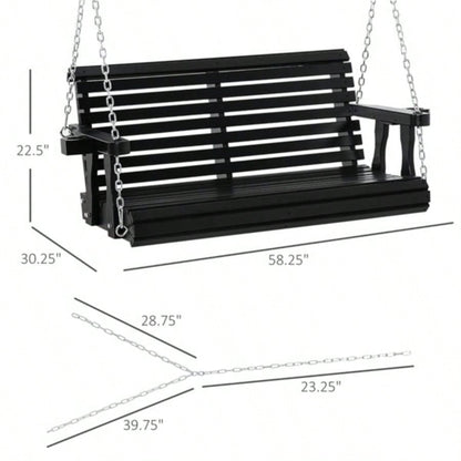 2 Seater Outdoor Patio Swing Chair - Black Prohibited by