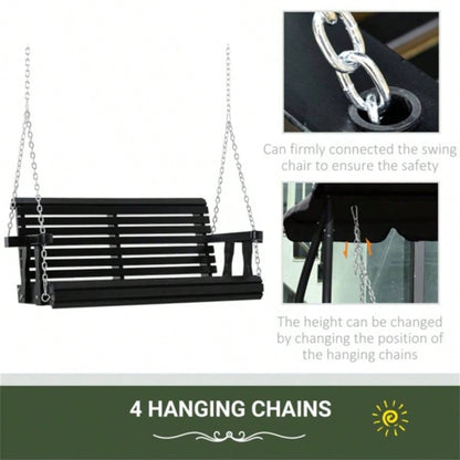 2 Seater Outdoor Patio Swing Chair - Black Prohibited by