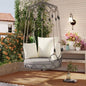 Outdoor Porch Swing Chair Hanging Basket, Hanging Chair with Resistant Cushion, Olefin Fabric Patio Porch, Balcony, Beige