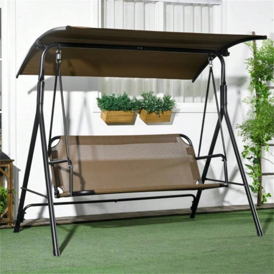 3 - Outdoor Patio Swing Chair - Brown Prohibited by
