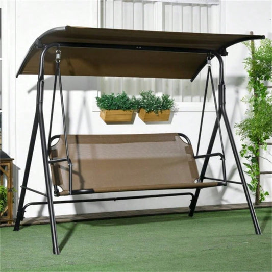 3 - Outdoor Patio Swing Chair - Brown Prohibited by