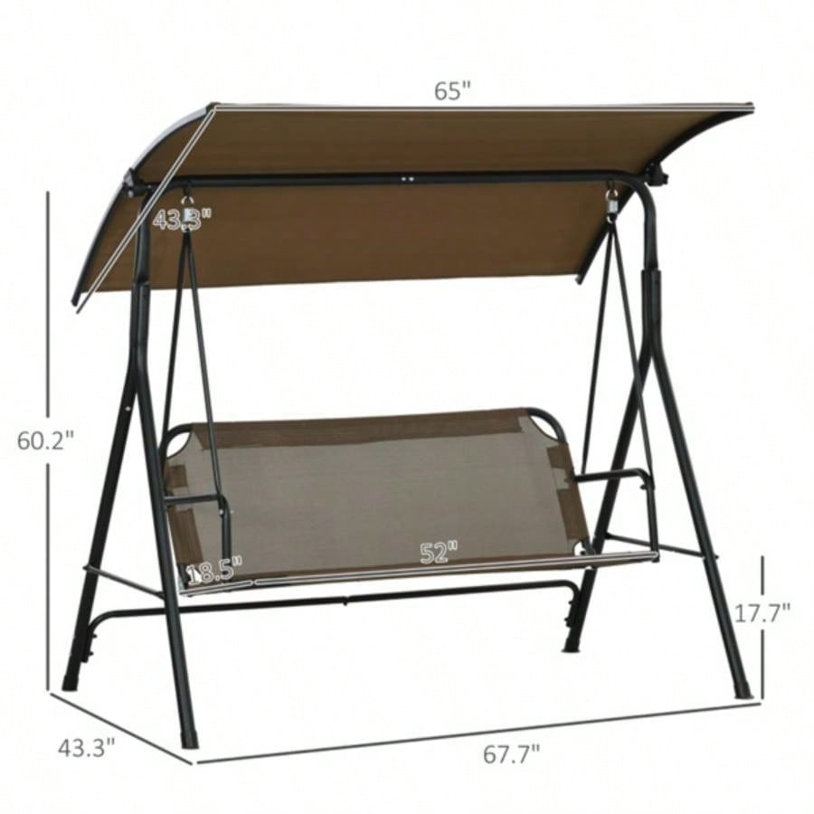 3 - Outdoor Patio Swing Chair - Brown Prohibited by