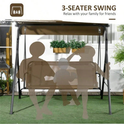 3 - Outdoor Patio Swing Chair - Brown Prohibited by