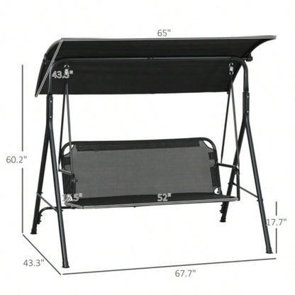 3 - Outdoor Patio Swing Chair - Black Prohibited by