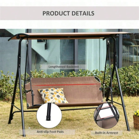 2 - Outdoor Patio Swing Chair - Brown Prohibited by
