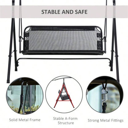 2 - Outdoor Patio Swing Chair - Black Prohibited by