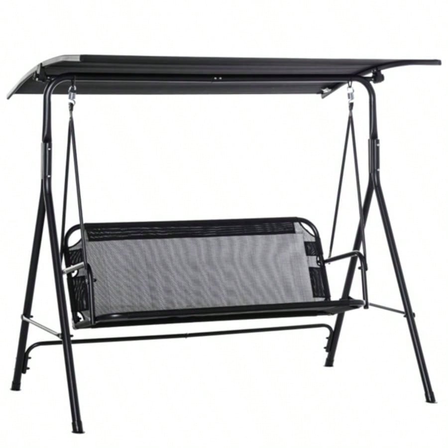 2 - Outdoor Patio Swing Chair - Black Prohibited by