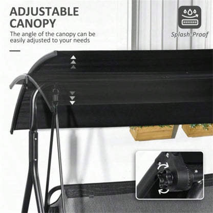 3 - Outdoor Patio Swing Chair - Black Prohibited by