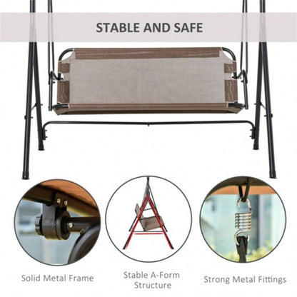 2 - Outdoor Patio Swing Chair - Brown Prohibited by