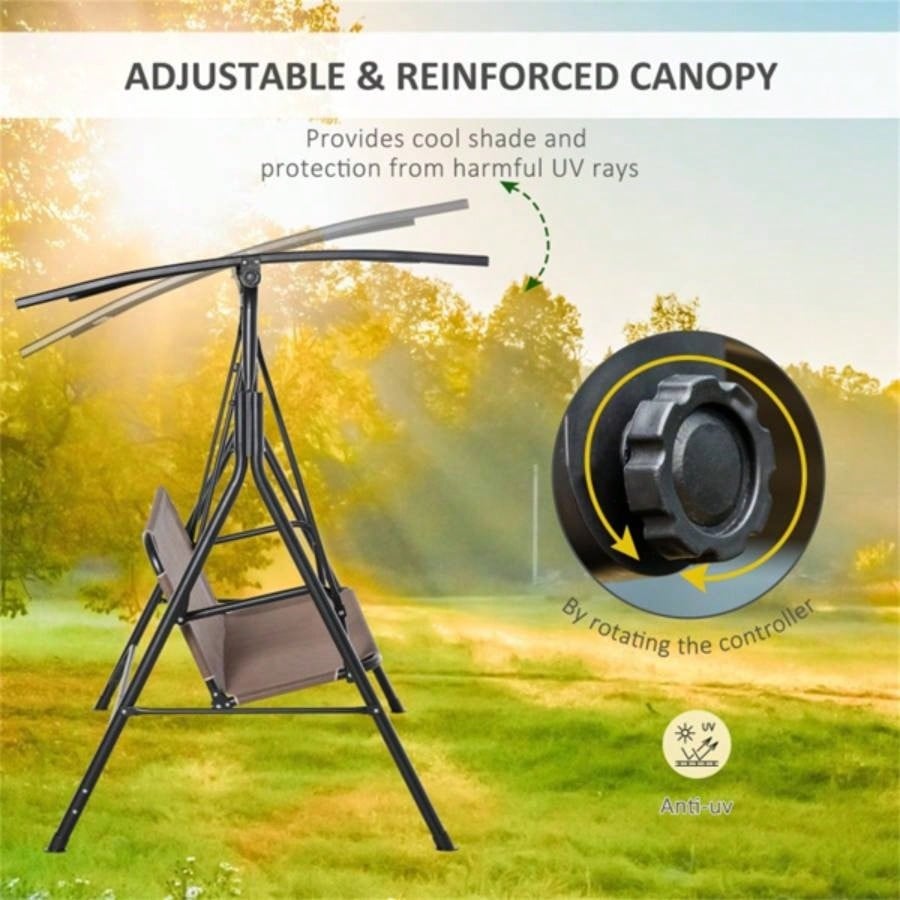 2 - Outdoor Patio Swing Chair - Brown Prohibited by