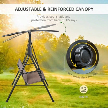2 - Outdoor Patio Swing Chair - Brown Prohibited by