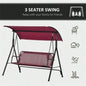 3 - Outdoor Patio Swing Chair - Wine Red Prohibited by