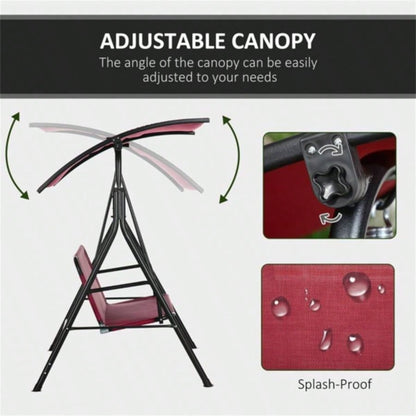 3 - Outdoor Patio Swing Chair - Wine Red Prohibited by