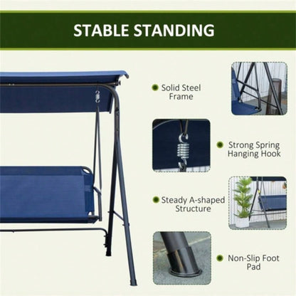 3 - Outdoor Patio Swing Chair - Dark Blue Prohibited by