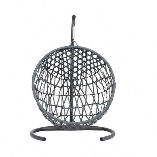Swing Bed with Stand Cushion, Chair with Rattan Wicker Appearance, Indoor Hanging Swinging Bed Cats, Small Dogs, and Small Animals, Gray