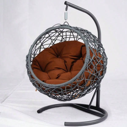 Swing Bed with Stand Cushion, Chair with Rattan Wicker Appearance, Indoor Hanging Swinging Bed Cats, Small Dogs, and Small Animals, Brown