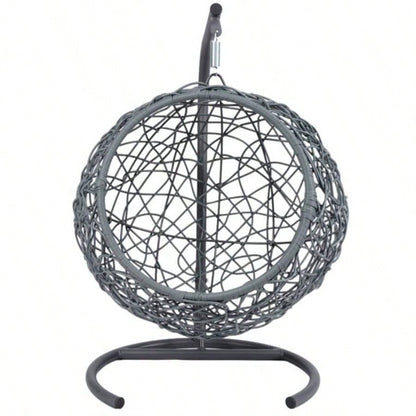 Swing Bed with Stand Cushion, Chair with Rattan Wicker Appearance, Indoor Hanging Swinging Bed Cats, Small Dogs, and Small Animals, Green