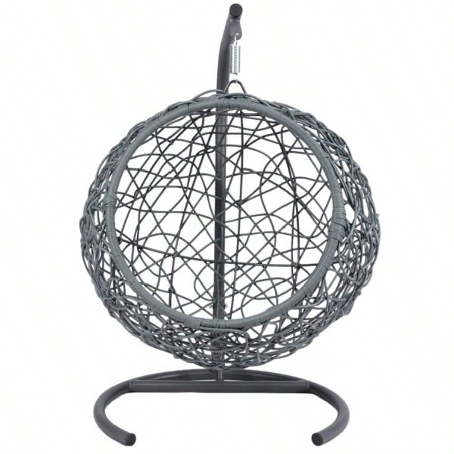 Swing Bed with Stand Cushion, Chair with Rattan Wicker Appearance, Indoor Hanging Swinging Bed Cats, Small Dogs, and Small Animals, Brown